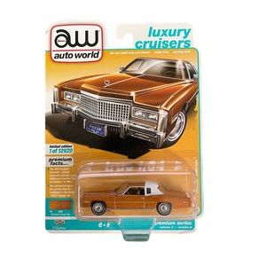 Auto World 1975 Cadillac Eldorado Diecast Car AW64312 mandarian orange 1:64